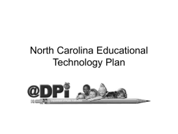 North Carolina Educational Technology Plan: How It