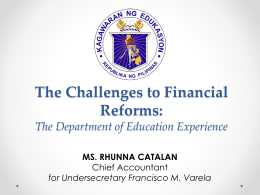 The Challenges to Financial Reforms: The Department of