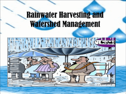 Rainwater Harvesting and Watershed Management