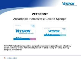 VETSPON Absorbable Hemostatic Gelatin Sponges