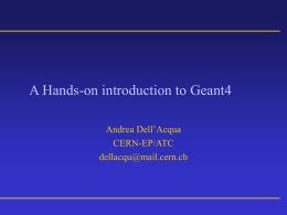 A Hands-on introduction to Geant4