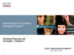 Introduction to Dynamic Routing Protocol