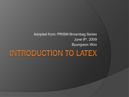 Introduction to LaTeX