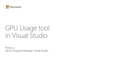 GPU Usage toolin Visual Studio