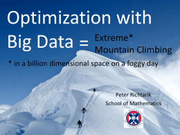 Computer Mountain Climbing - School of Mathematics
