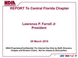 Central Florida Chapter President's Report