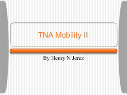 TNA Mobility components - University of Colorado Boulder