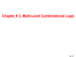 Chapter # 3: Multi-Level Combinational Logic