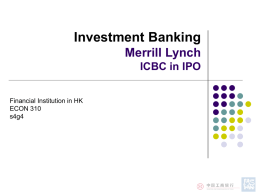 Investment Banking Merrill Lynch ICBC in IPO