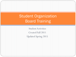 Student Organizations Officer Leadership Training