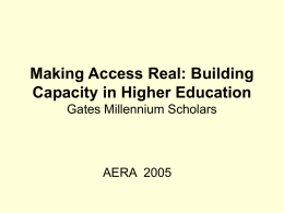Making Access Real: Building Capacity in Higher Education
