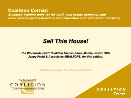 Real Estate Coalition Update and Action Plan