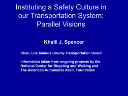 Instituting a Safety Culture in our Transportation System