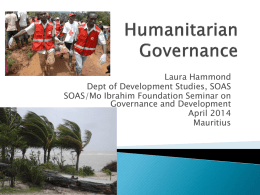 Humanitarian Governance
