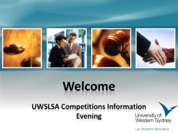 Welcome [uwslsa.com.au]