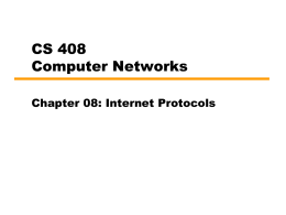 Chapter 8 Internet Protocols