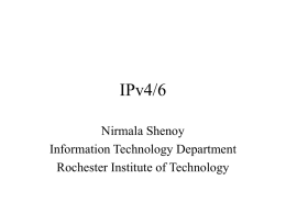 IPv4/6 - Rochester Institute of Technology