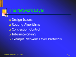 Network Layer - 中華大學－Chung Hua University