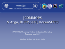 JCOMMOPS Operations and Developments