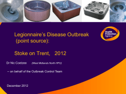 Legionnaire’s Disease Stoke on Trent 2012