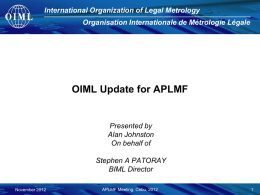 Impact and Benefits of being a Member State of the OIML