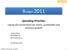 Preliminary Draft Budget 2010
