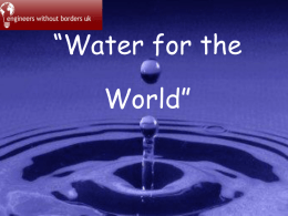 What do we use water for? - Engineers Without Borders UK