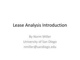 Lease Analysis Introduction