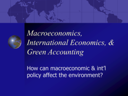 Macroeconomic and International Environmental Management