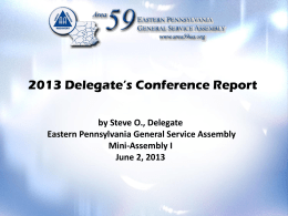 Delegate Conference Report