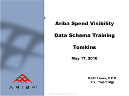 Ariba Spend Visibility Data Schema Overview