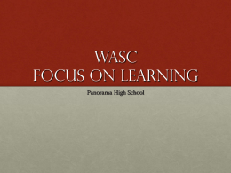 WASC Focus on Learning
