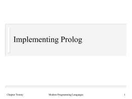 A Second Look At Prolog - University of Wisconsin–Milwaukee