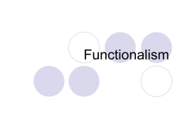 Functionalism - Department of Sociology