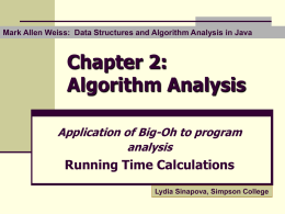 Application of Big-Oh to program analysis
