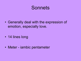 Shakespeare’s Sonnets - Eaton Community Schools