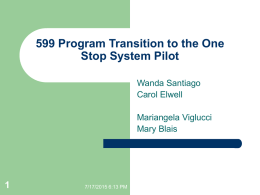 Transition of the 599 Program - New York State Department