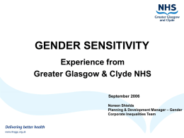 GENDER SENSITIVITY - Men's Health Forum Scotland
