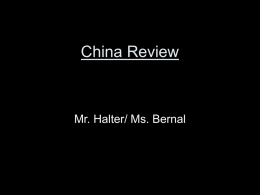China Review - Iroquois Central School District