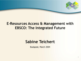 EBSCO Online Upcoming Features