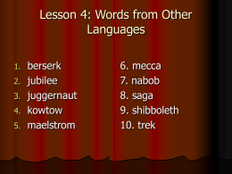 Lesson 4: Words from Other Languages
