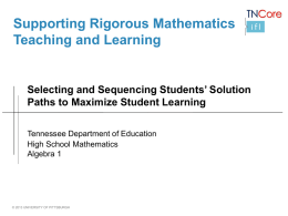 Supporting Rigorous Instruction in Mathematics
