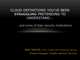 Jack Daniel, CCSK, CISSP, MVP Enterprise Security