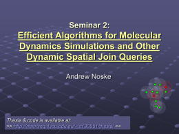 Seminar 1: Efficient Algorithms for Molecular Dynamics