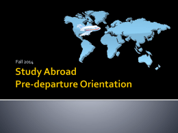 Study Abroad Pre-departure Orientation