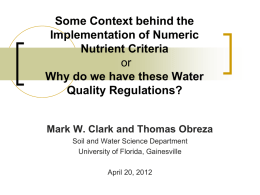 EPA’s proposed numeric nutrient criteria for Florida: How