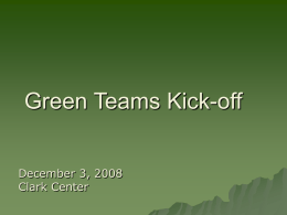 Green Team Kick-off