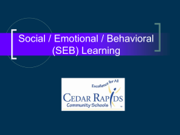 Social / Emotional / Behavioral (SEB) Learning