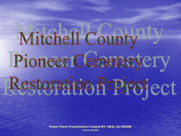 Mitchell County Pioneer Cemetery Restoration Project