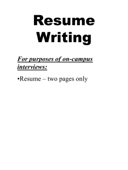 Resume Writing - Business Communication Headline News